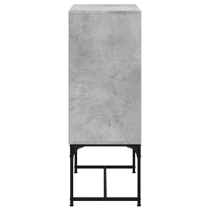 Beistellschrank Betongrau mit Glastüren 69x37x100 cm