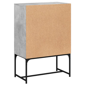 Beistellschrank Betongrau mit Glastüren 69x37x100 cm