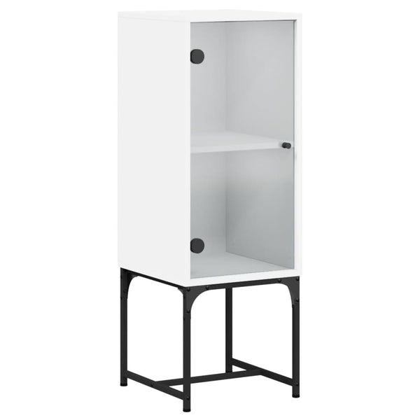 Weißer Beistellschrank mit Glastür 35x37x100 cm