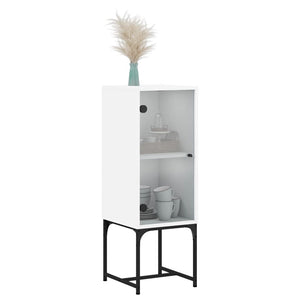 Weißer Beistellschrank mit Glastür 35x37x100 cm