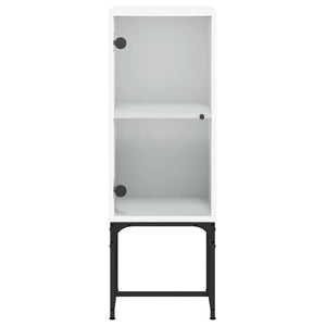 Weißer Beistellschrank mit Glastür 35x37x100 cm