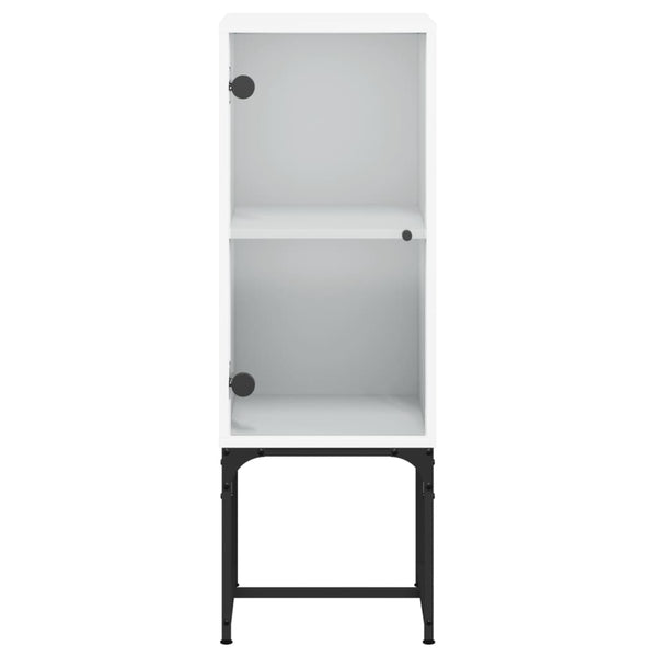 Weißer Beistellschrank mit Glastür 35x37x100 cm