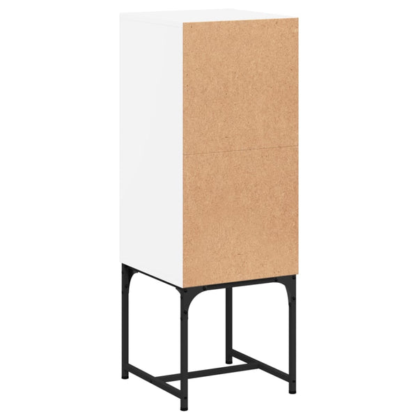Weißer Beistellschrank mit Glastür 35x37x100 cm