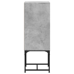 Betongrauer Beistellschrank mit Glastür, 35x37x100 cm