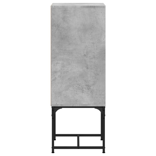 Betongrauer Beistellschrank mit Glastür, 35x37x100 cm