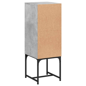 Betongrauer Beistellschrank mit Glastür, 35x37x100 cm