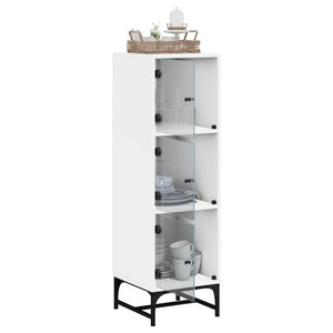 Weißes Highboard mit Glastüren 35x37x120 cm