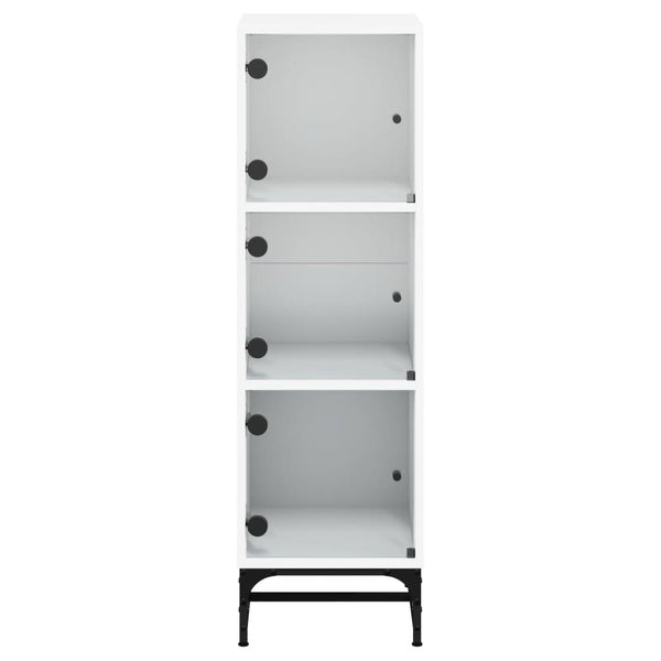 Weißes Highboard mit Glastüren 35x37x120 cm