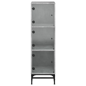 Highboard Betongrau mit Glastüren 35x120 cm