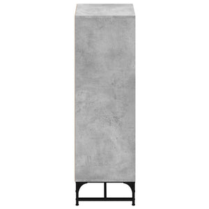 Highboard Betongrau mit Glastüren 35x120 cm