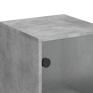 Highboard Betongrau mit Glastüren 35x120 cm