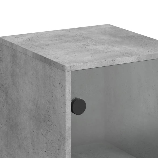 Highboard Betongrau mit Glastüren 35x120 cm