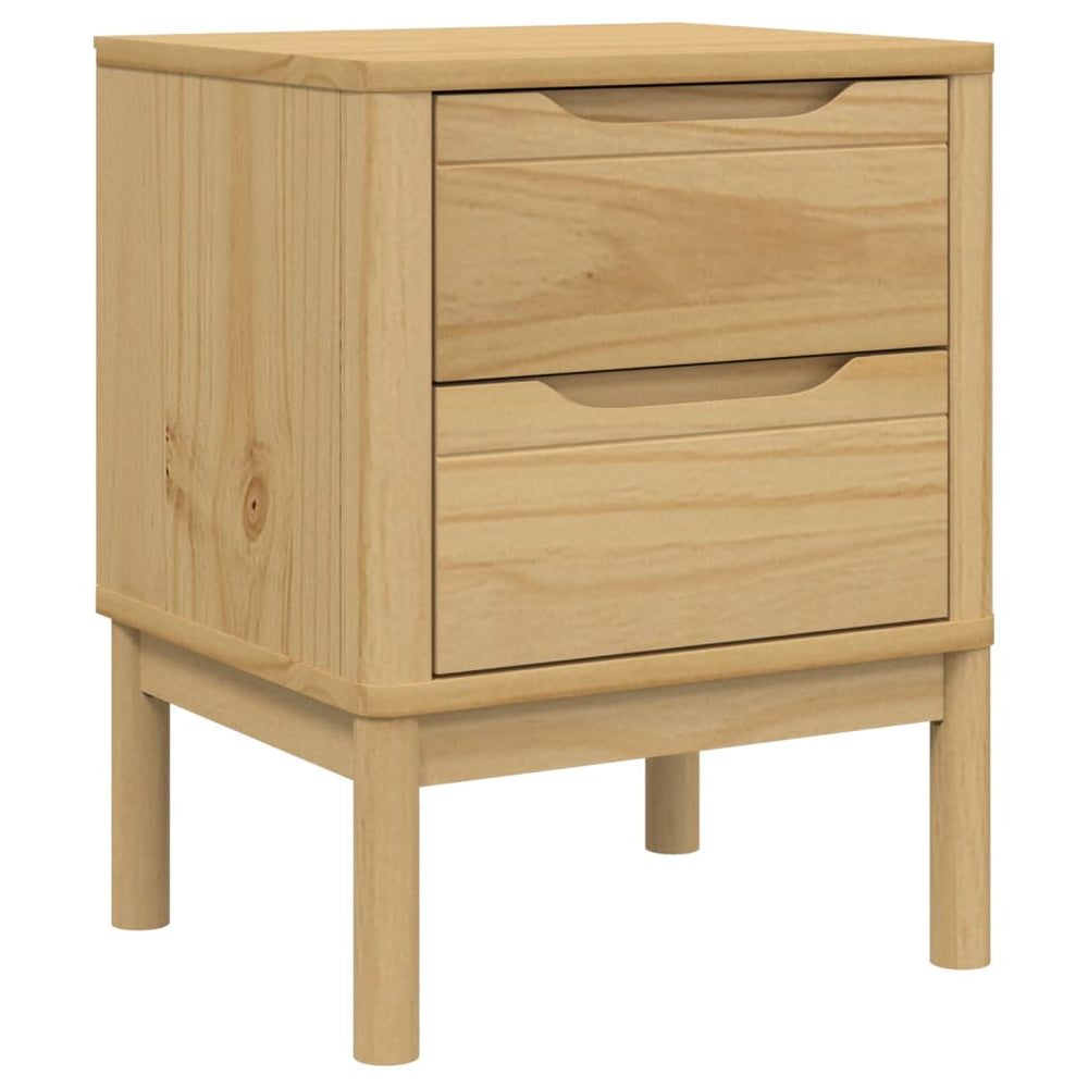 vidaXL Bedside Cabinet Waxed Brown 45x39x57 cm Solid Pine Wood