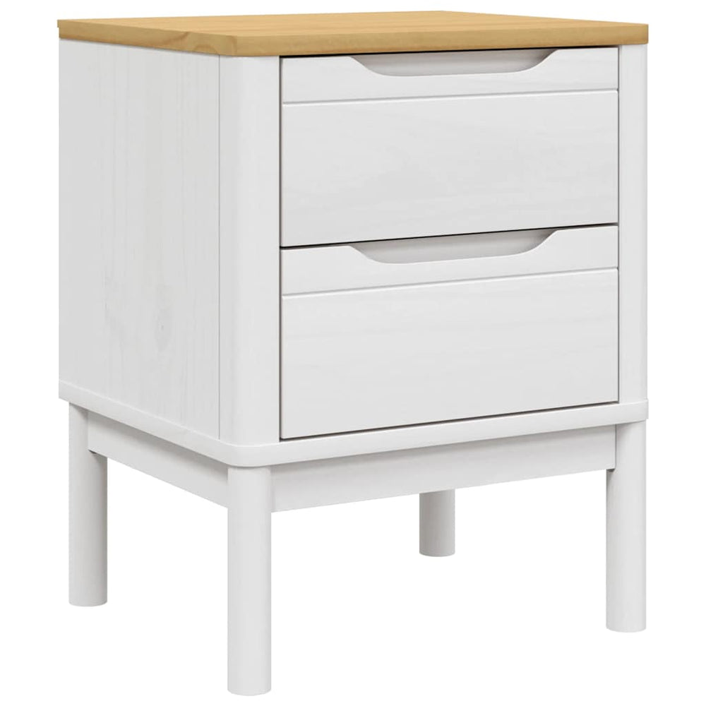 vidaXL Nightstand White 45x39x57 cm Solid Pine Wood