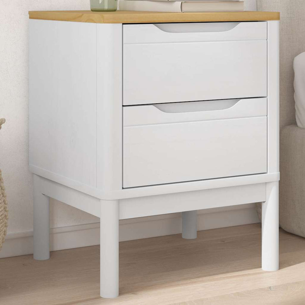 vidaXL Nightstand White 45x39x57 cm Solid Pine Wood