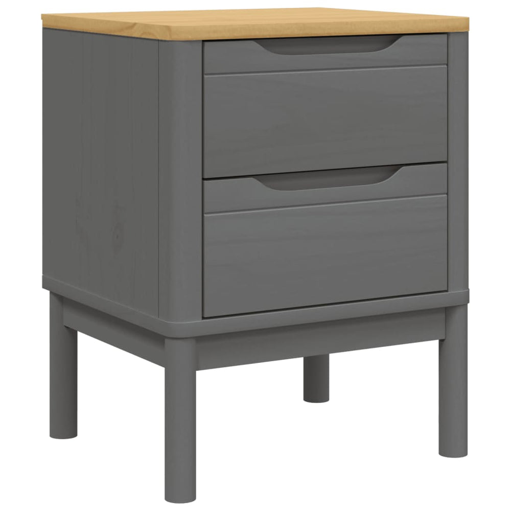 vidaXL Nightstand Grey 45x39x57 cm Solid Pine Wood