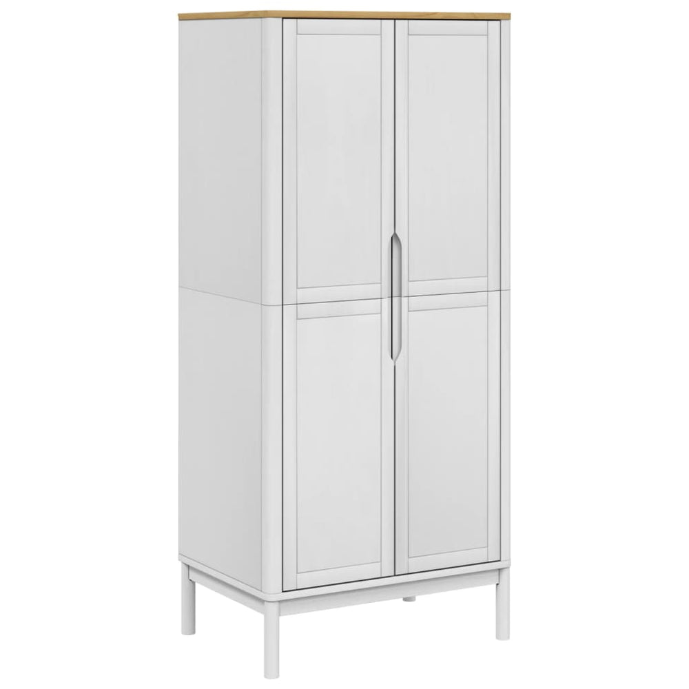 Weißer Kleiderschrank FLORO Kiefer Massivholz 77x171cm