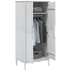 vidaXL Armoire FLORO Blanc 77x53x171 cm Pin massif