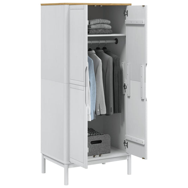 vidaXL Armoire FLORO Blanc 77x53x171 cm Pin massif