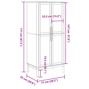 vidaXL Armoire FLORO Blanc 77x53x171 cm Pin massif
