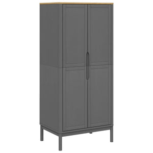 Kleiderschrank Grau Kiefer Massivholz 77x53x171cm