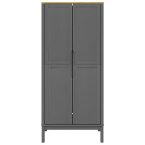 Kleiderschrank Grau Kiefer Massivholz 77x53x171cm