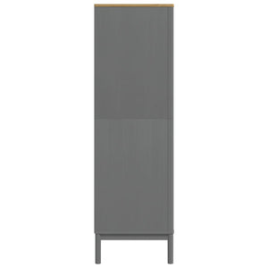 Kleiderschrank Grau Kiefer Massivholz 77x53x171cm