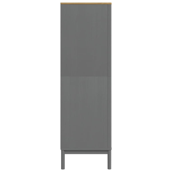 Kleiderschrank Grau Kiefer Massivholz 77x53x171cm