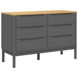 Graue Kiefer Massivholzkommode FLORO