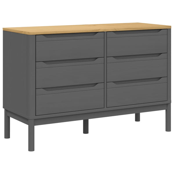 Graue Kiefer Massivholzkommode FLORO