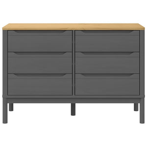 Graue Kiefer Massivholzkommode FLORO