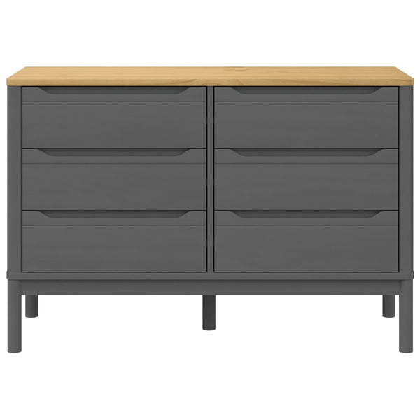 Graue Kiefer Massivholzkommode FLORO