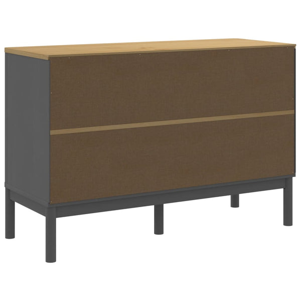 Graue Kiefer Massivholzkommode FLORO