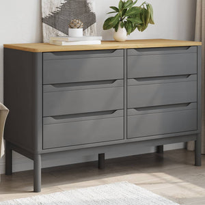 Graue Kiefer Massivholzkommode FLORO
