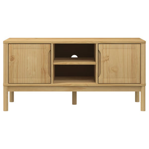 TV-Schrank Kiefer Massivholz Wachsbraun 114 cm