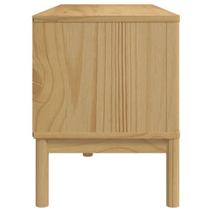 TV-Schrank Kiefer Massivholz Wachsbraun 114 cm