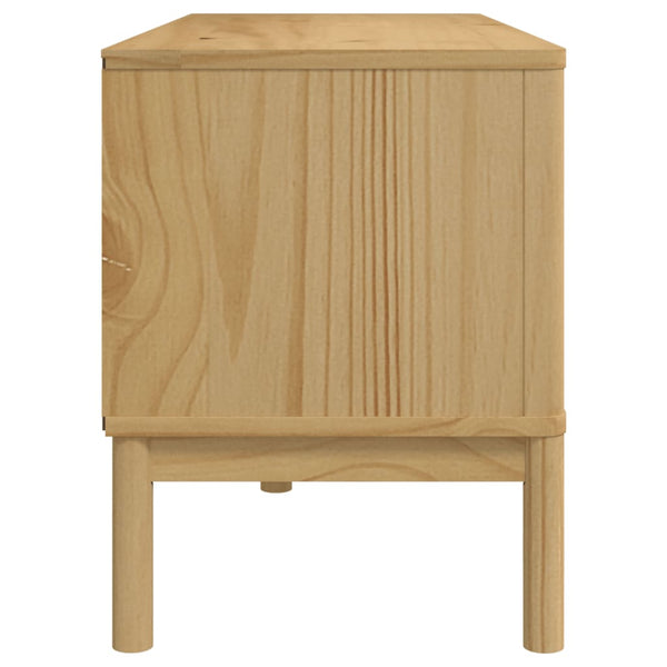 TV-Schrank Kiefer Massivholz Wachsbraun 114 cm