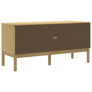 TV-Schrank Kiefer Massivholz Wachsbraun 114 cm