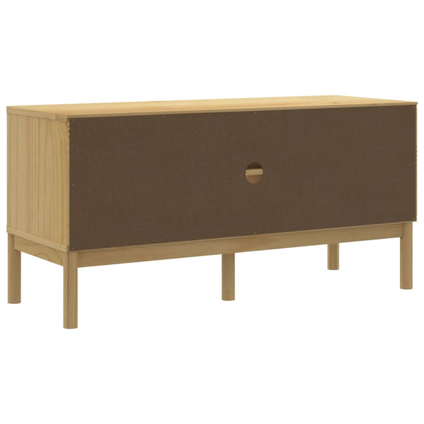 TV-Schrank Kiefer Massivholz Wachsbraun 114 cm