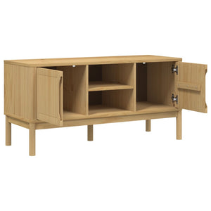 TV-Schrank Kiefer Massivholz Wachsbraun 114 cm