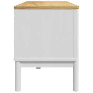 TV-Schrank Weiß 114 cm Kiefer Massivholz