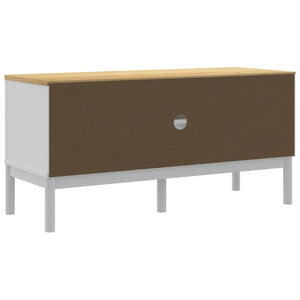 TV-Schrank Weiß 114 cm Kiefer Massivholz
