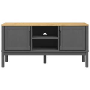 TV-Schrank Grau Kiefer Massivholz 114 cm