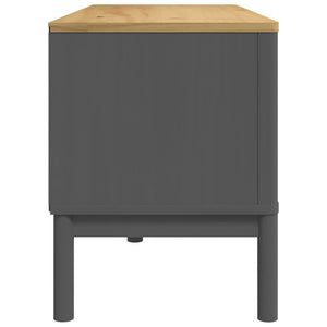 TV-Schrank Grau Kiefer Massivholz 114 cm