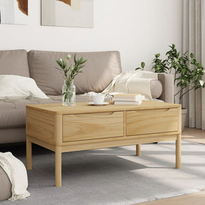 vidaXL Table basse FLORO marron ciré 99x55,5x45 cm pin massif