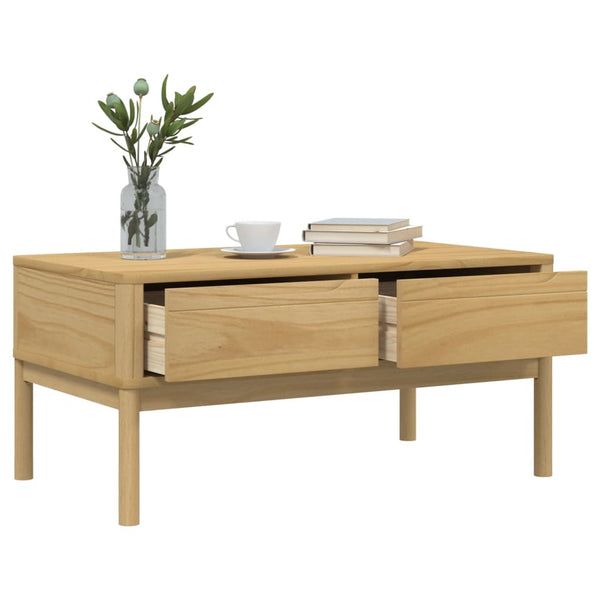 vidaXL Table basse FLORO marron ciré 99x55,5x45 cm pin massif