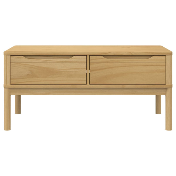 vidaXL Table basse FLORO marron ciré 99x55,5x45 cm pin massif