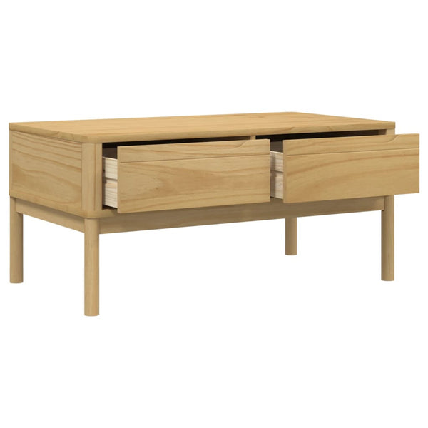 vidaXL Table basse FLORO marron ciré 99x55,5x45 cm pin massif