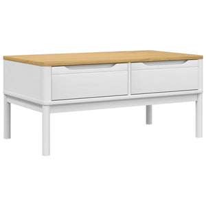 vidaXL Table basse FLORO Blanc 99x55,5x45 cm Bois de pin massif