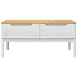 vidaXL Table basse FLORO Blanc 99x55,5x45 cm Bois de pin massif